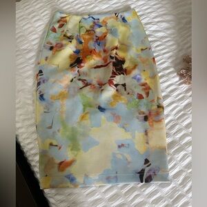 J.O.A. Multicolor Abstract Pencil Skirt